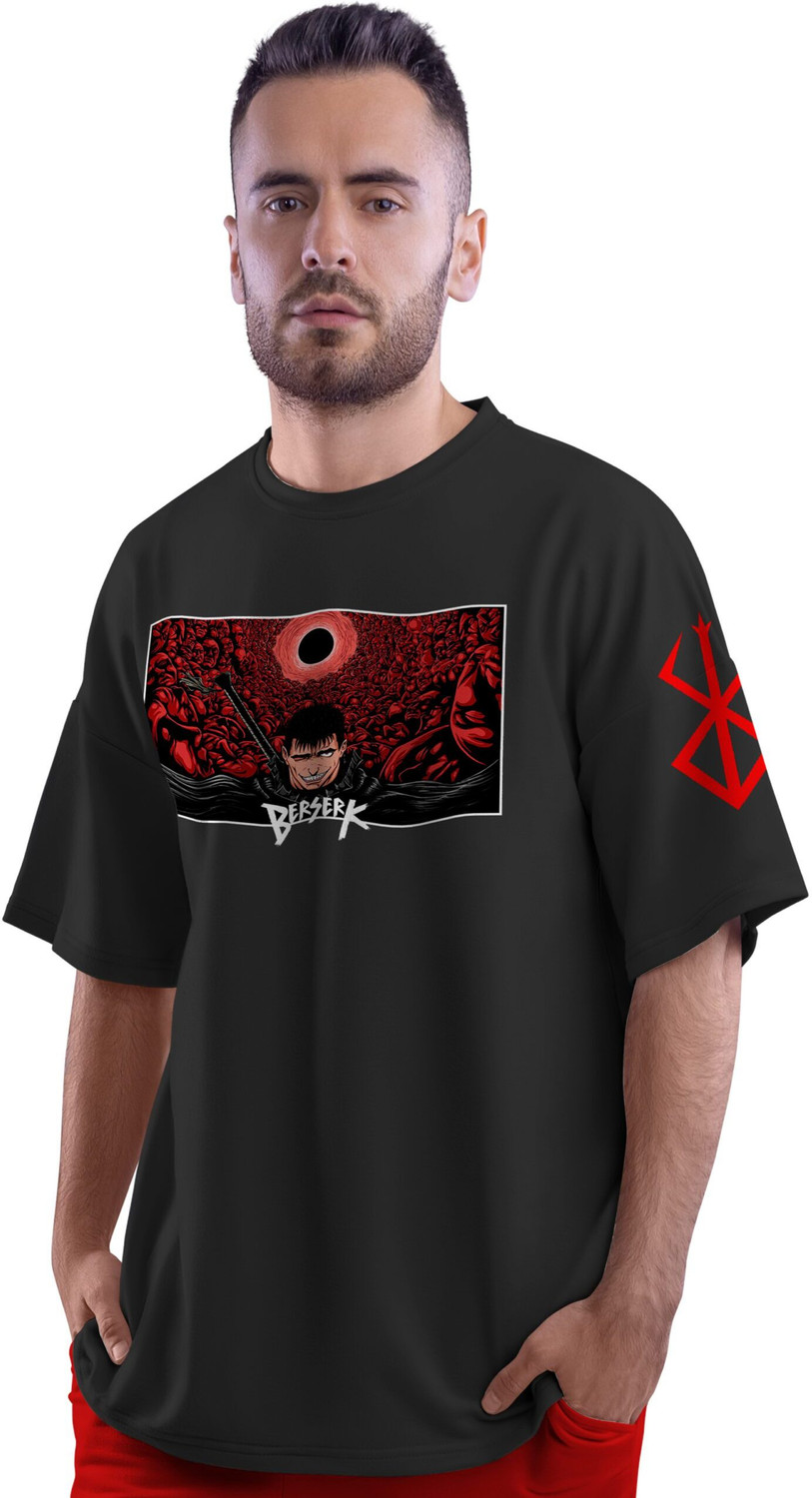 Image of Thecrazymonk Printed, Typography Men Round Neck Black T-Shirt