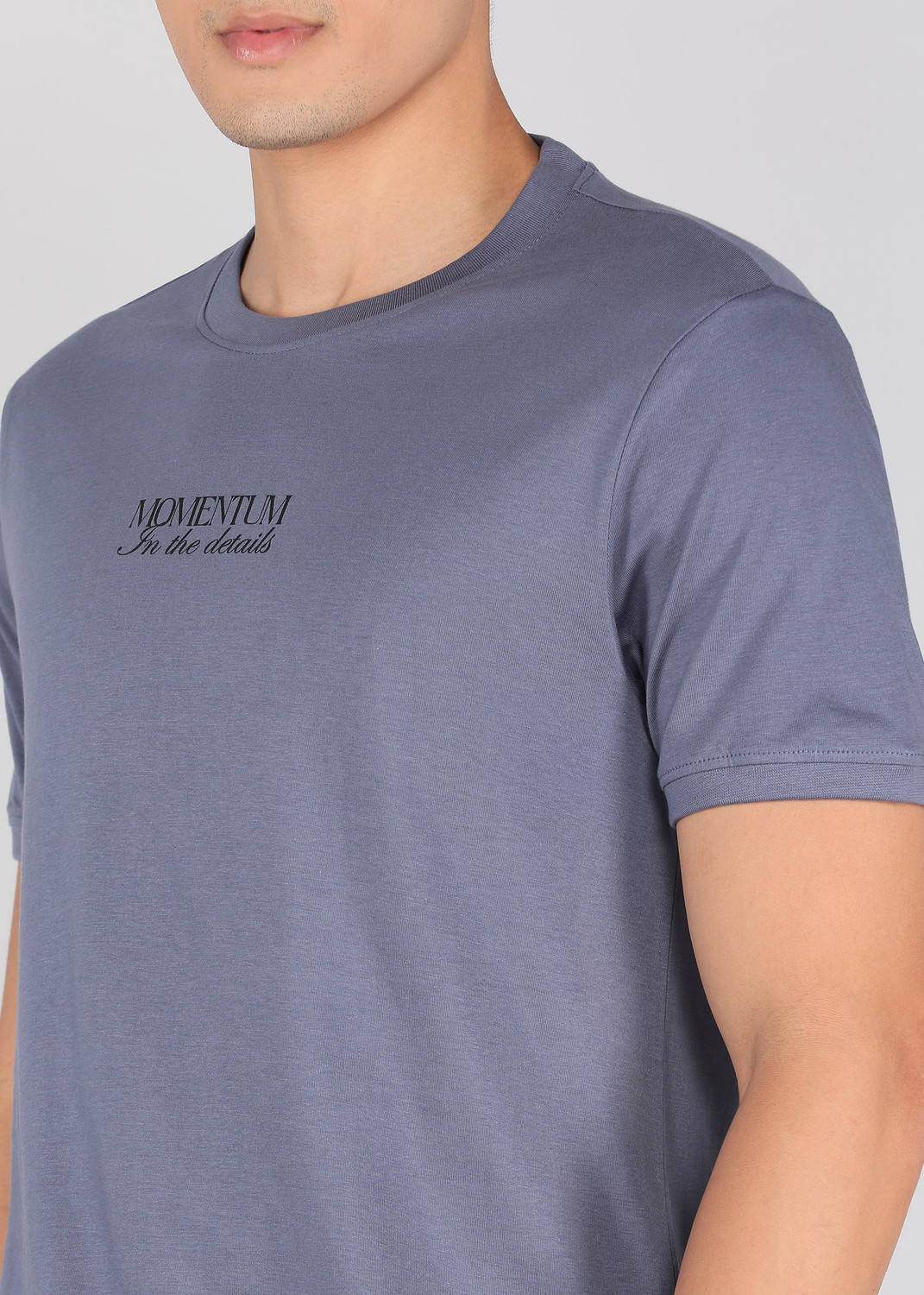 Image of Roadster Graphic Print Men Round Neck Blue T-Shirt