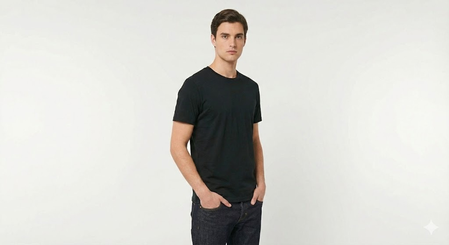 Image of MEHAN'S Solid Men Round Neck Black T-Shirt