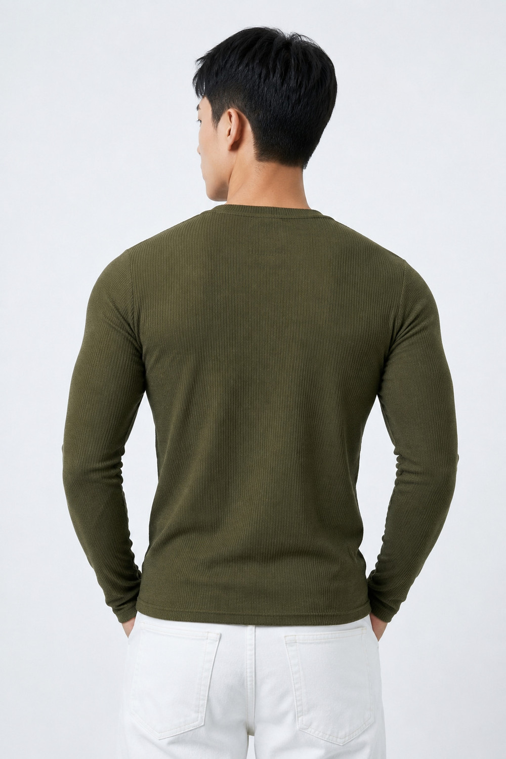 Image of Rockwell Striped Men Henley Neck Green T-Shirt
