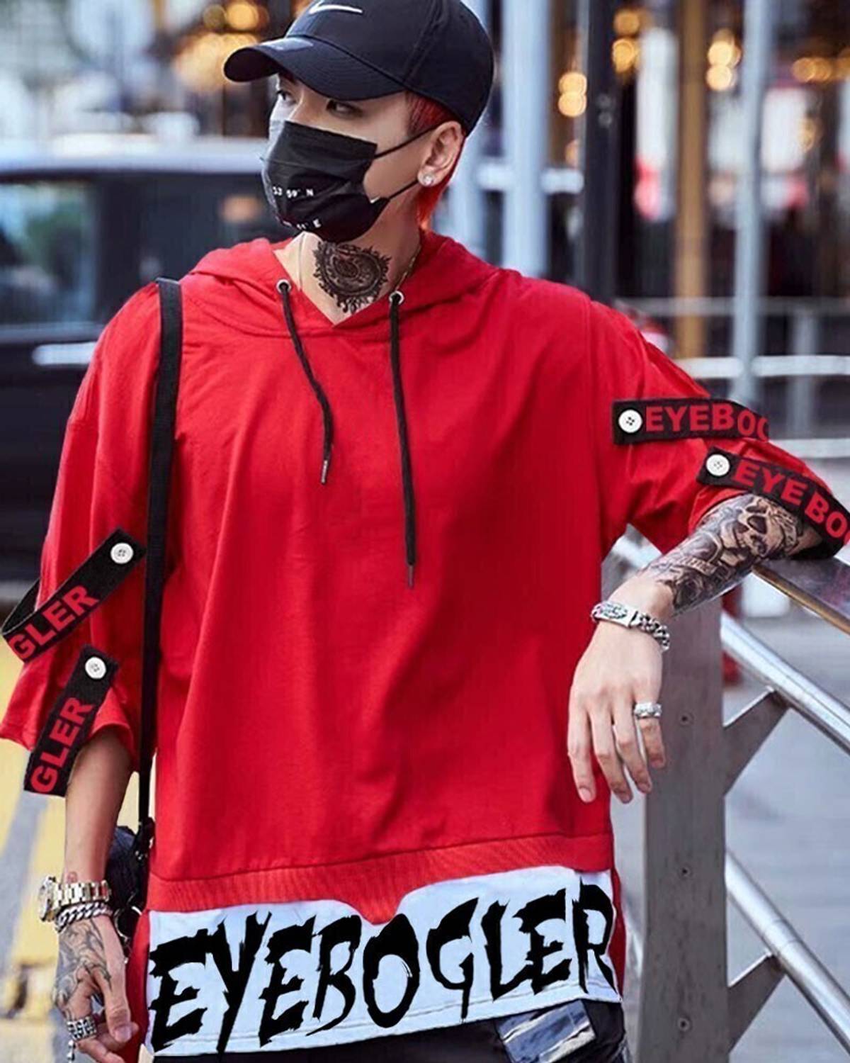EyeBogler Loose fit Hooded Men Printed Hooded Neck Cotton Blend R