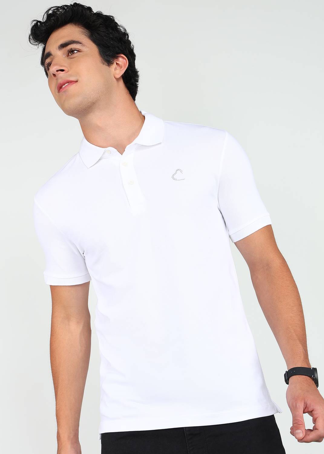 BEING HUMAN Solid Men Polo Neck White T-Shirt