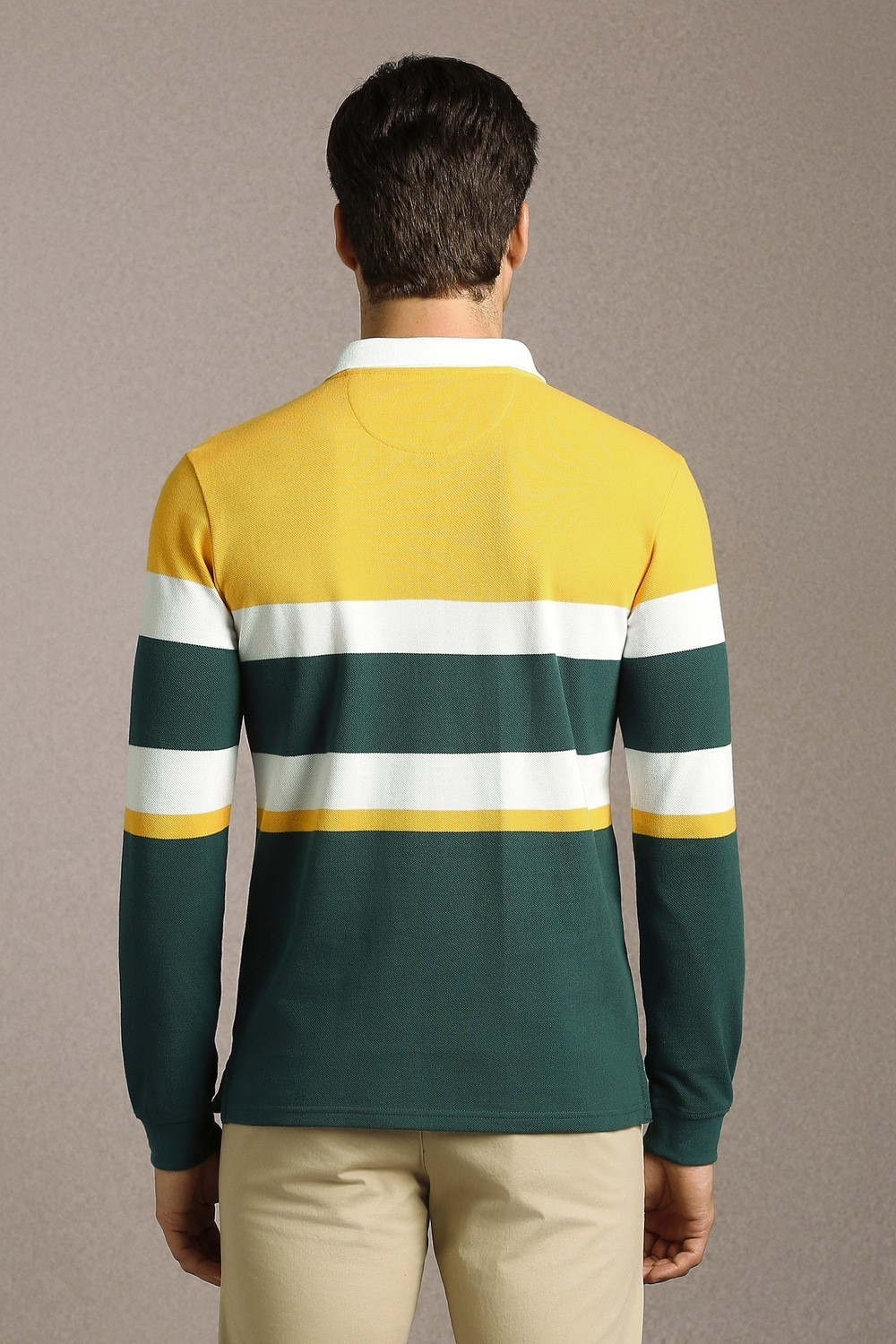 Image of LOUIS PHILIPPE Striped Men Polo Neck Multicolor T-Shirt