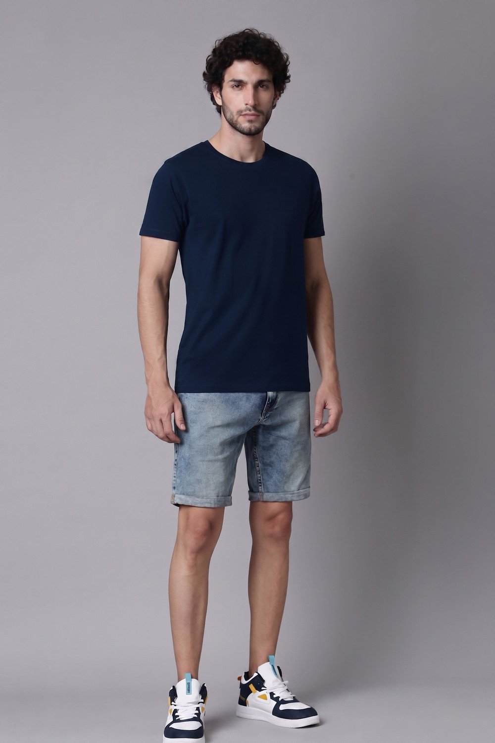 Image of MaxzoneEcommerce Solid Men Round Neck Reversible Blue T-Shirt