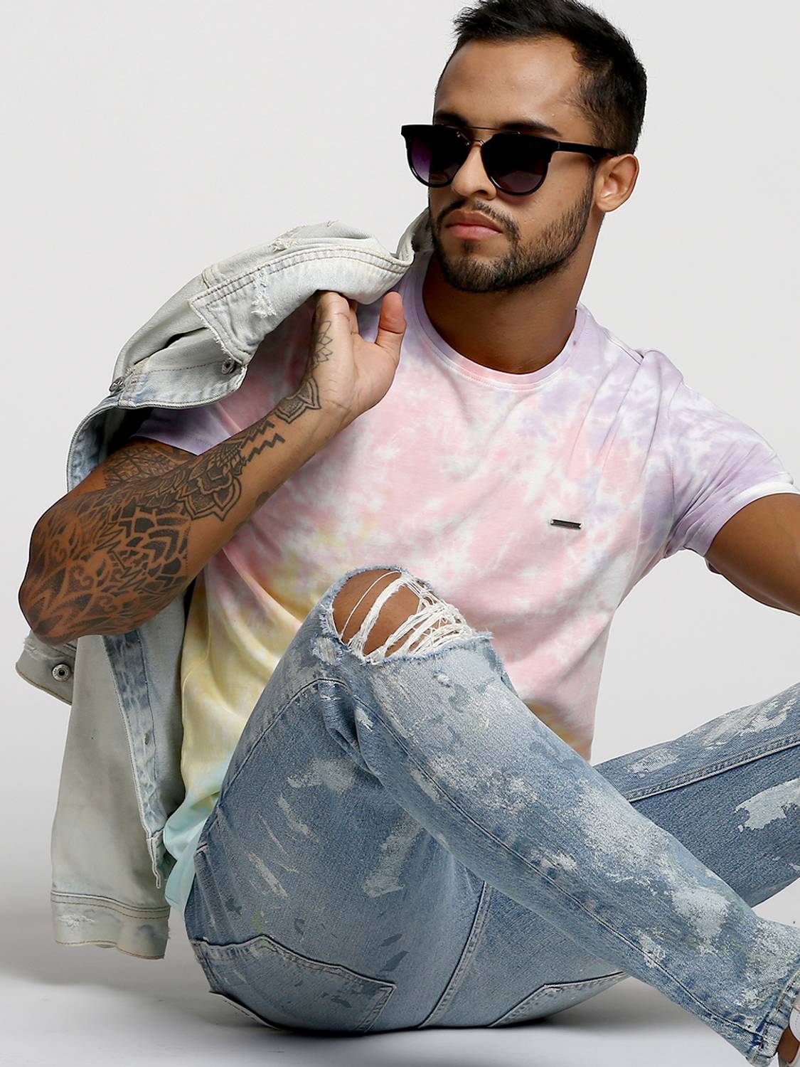 THE BEAR HOUSE Men Printed Round Neck Pure Cotton Multicolor T-Sh