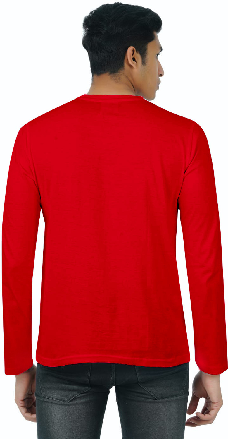 Image of Smart Colors Solid Men V Neck Red T-Shirt