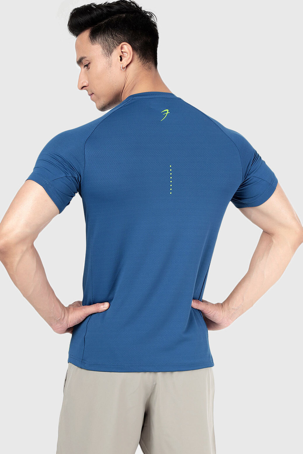 Image of FuaarK Typography Men Round Neck Blue T-Shirt