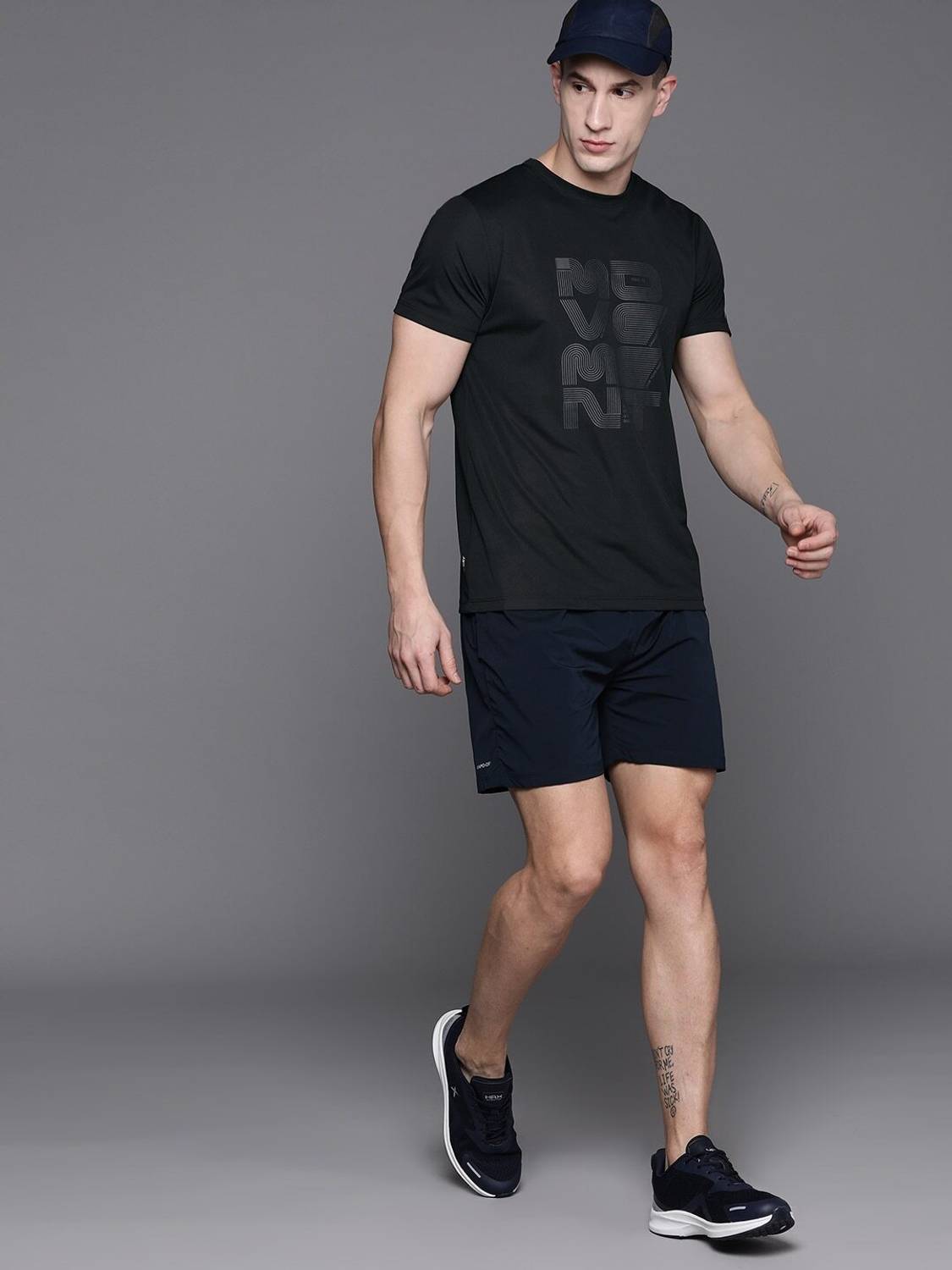 HRX by Hrithik Roshan Typography Black T-Shirt - Image 4