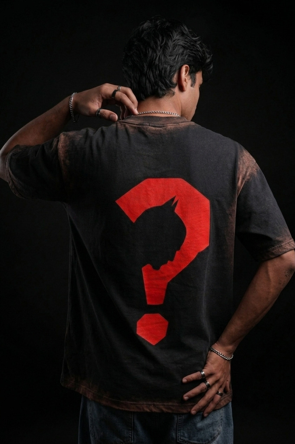 Image of Cloth Chemistry Superhero, Graphic Print Men Round Neck Black T-Shirt
