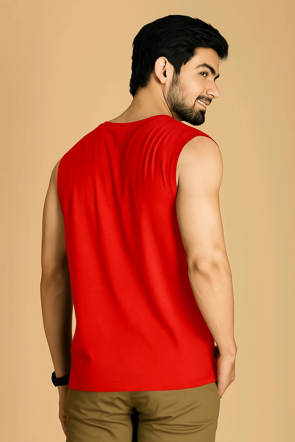 Image of Jangoboy Solid Men Round Neck Grey, Red T-Shirt