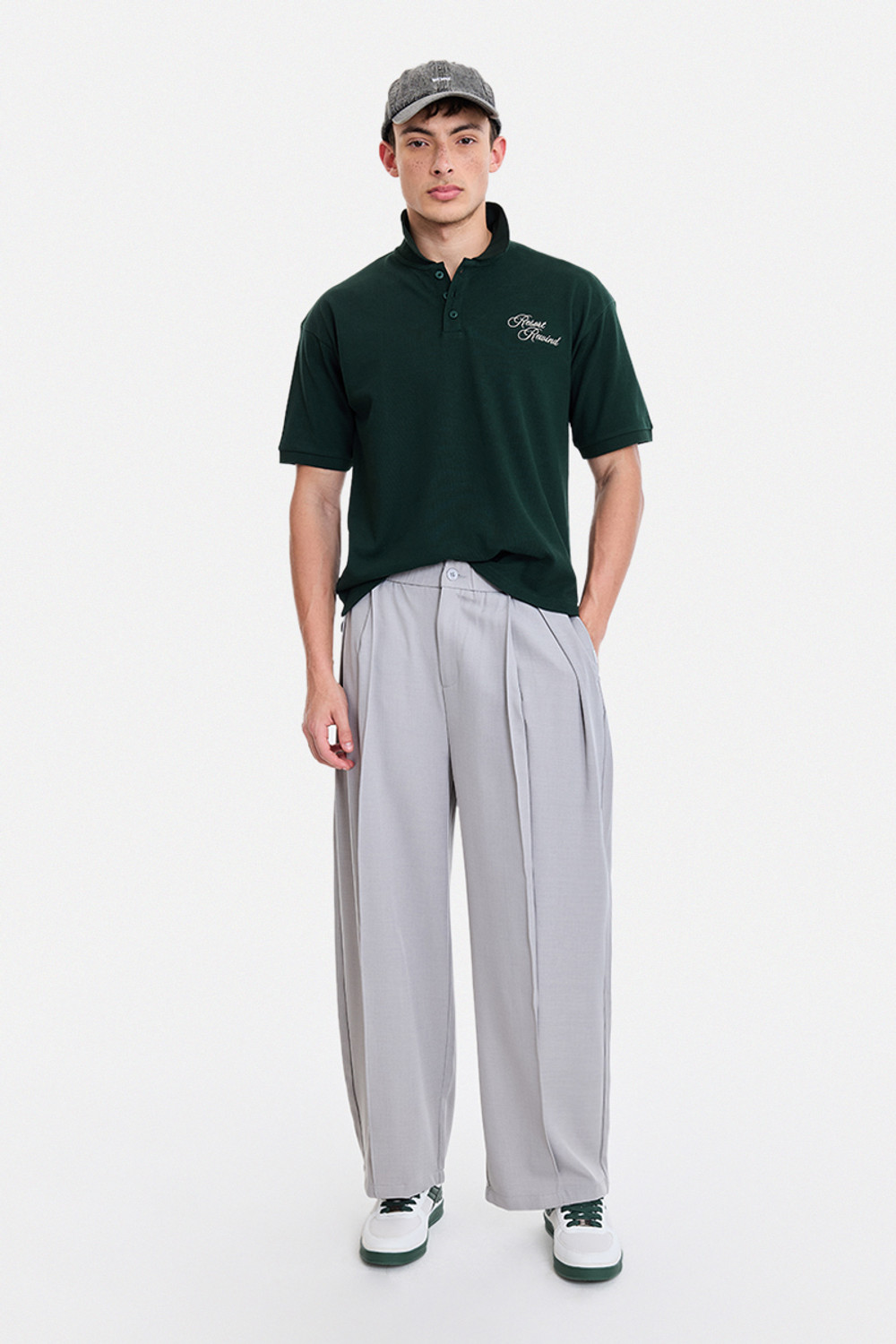 Image of Snitch Embroidered Men Polo Neck Dark Green T-Shirt