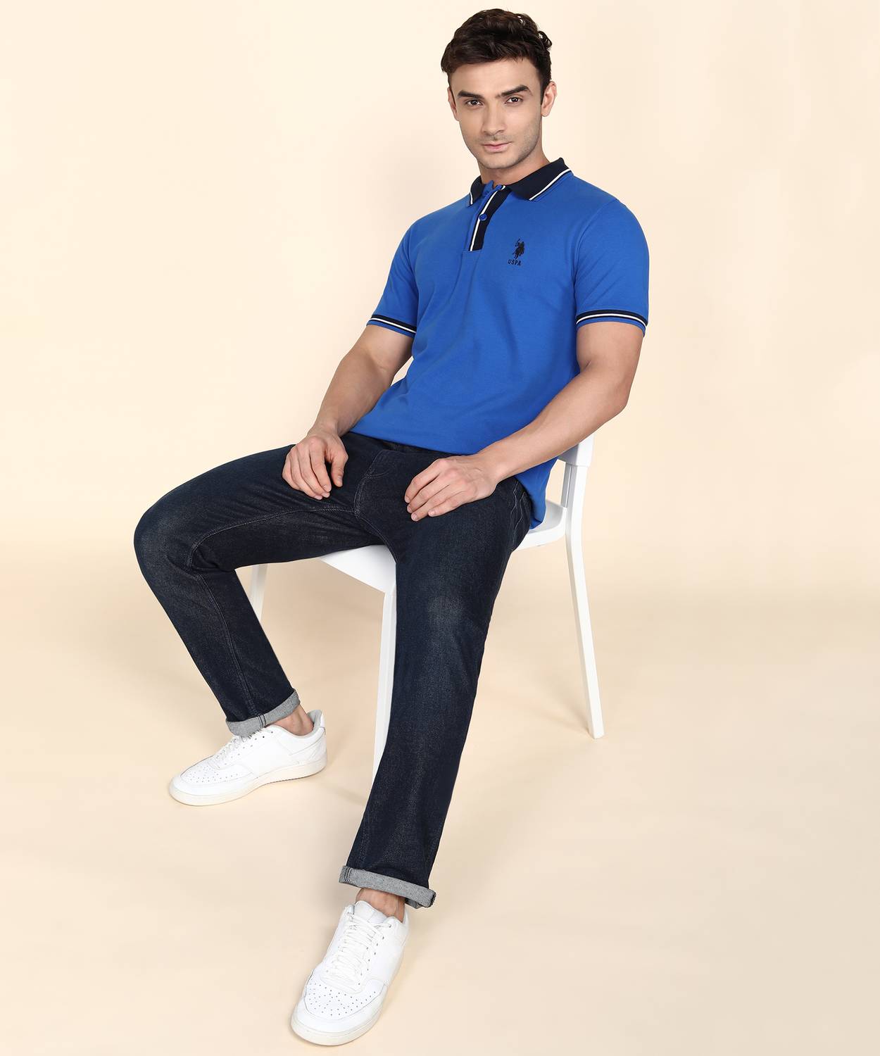 U.S. POLO ASSN. Blue Polo Neck T-Shirt - Image 2