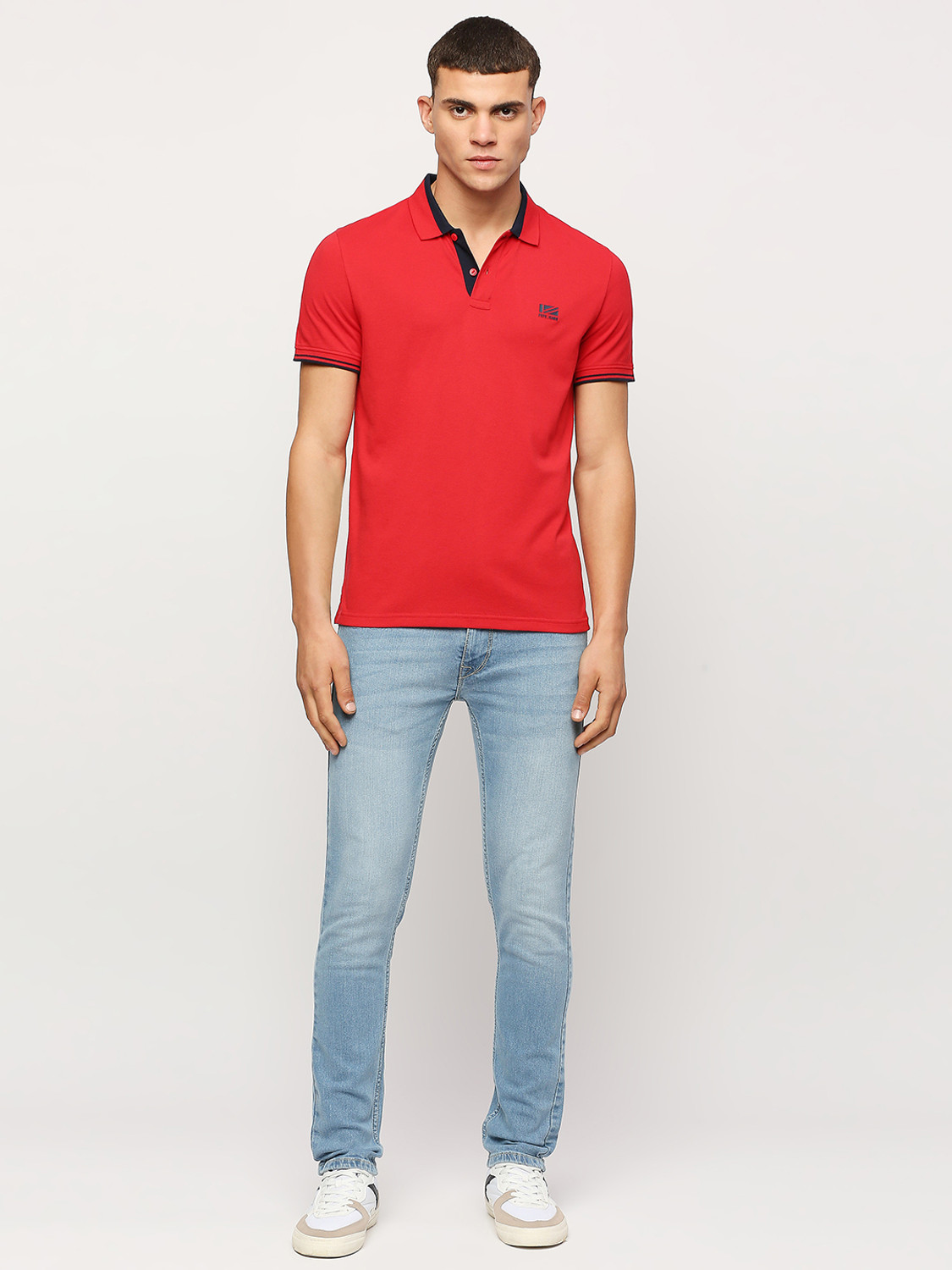 Image of Pepe Jeans Solid Men Polo Neck Red T-Shirt