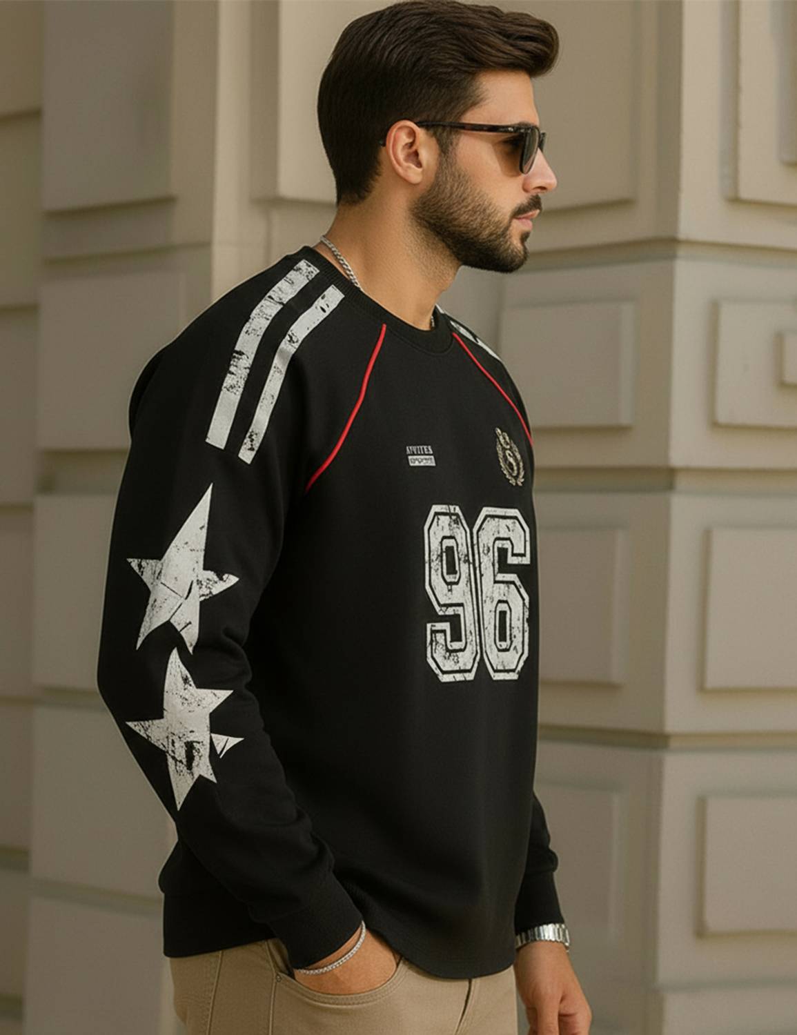 Force Men Black Round Neck Printed T-Shirt - Image 3