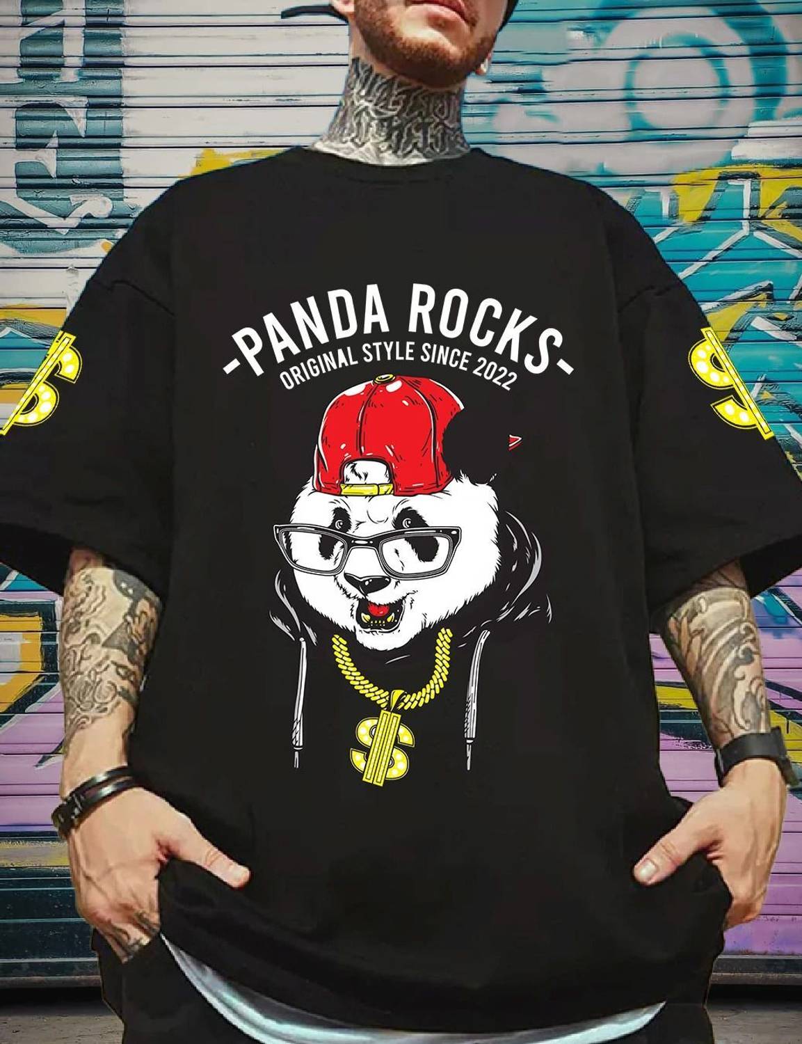 Benny Brooks Men Graphic Print Round Neck Cotton Blend Black T-Shirt