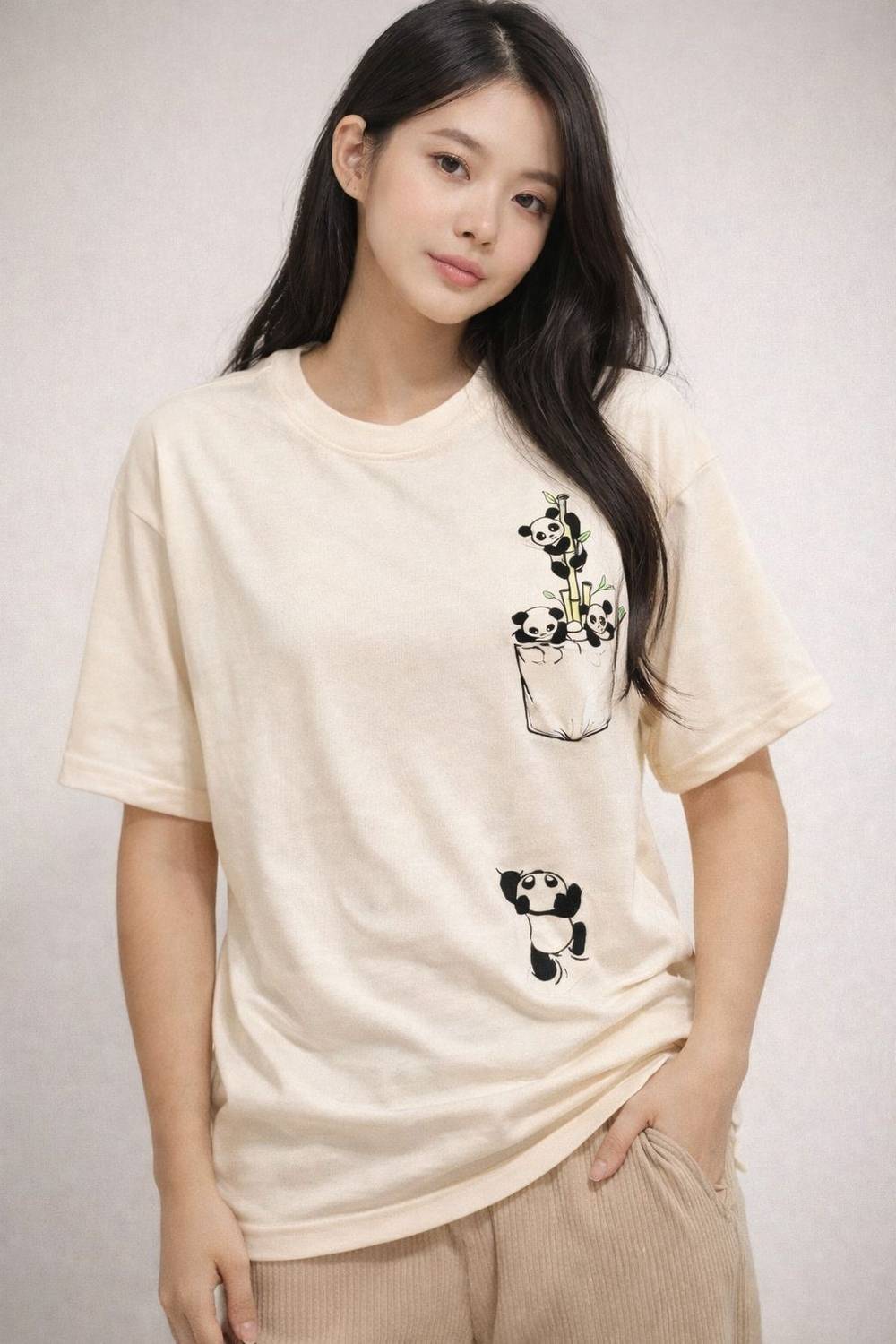 Pinkiipink Graphic Print Women Round Neck Beige T-Shirt