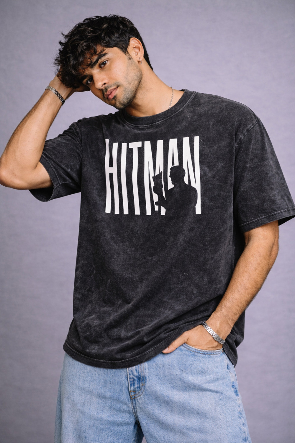 Image of Trendyverse Typography Men Crew Neck Grey T-Shirt