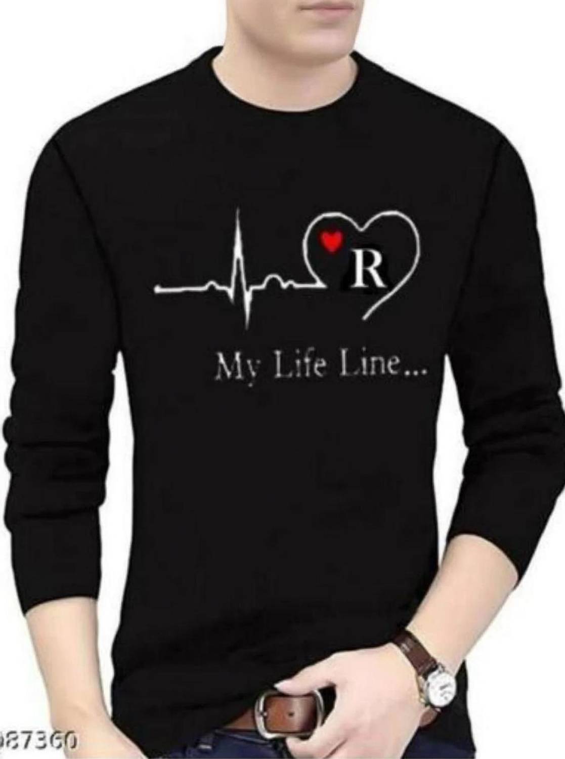 ALIVE Printed Men Round Neck Black T-Shirt