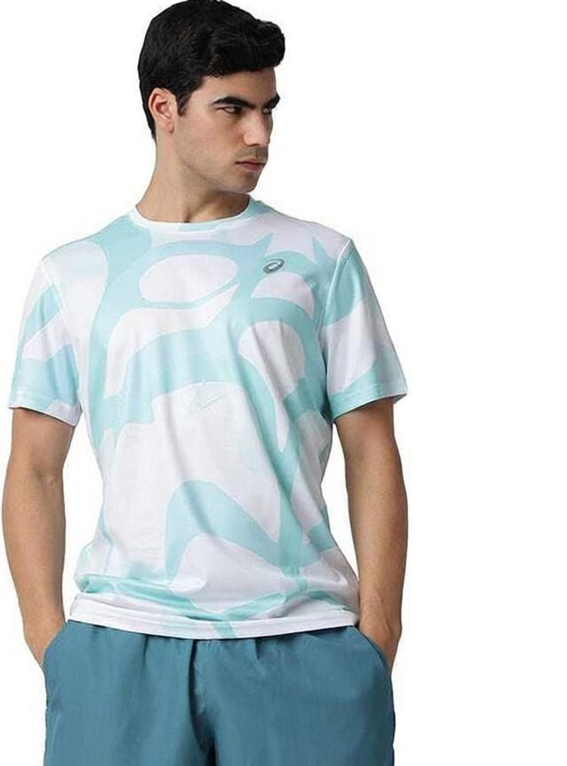 Image of Asics Printed Men Round Neck White T-Shirt