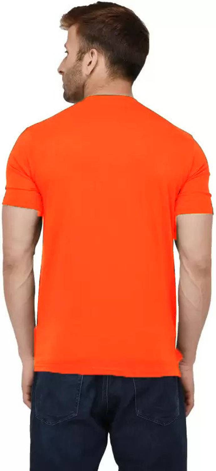 INKKR Men Solid Round Neck Cotton Blend Multicolor T-Shirt
