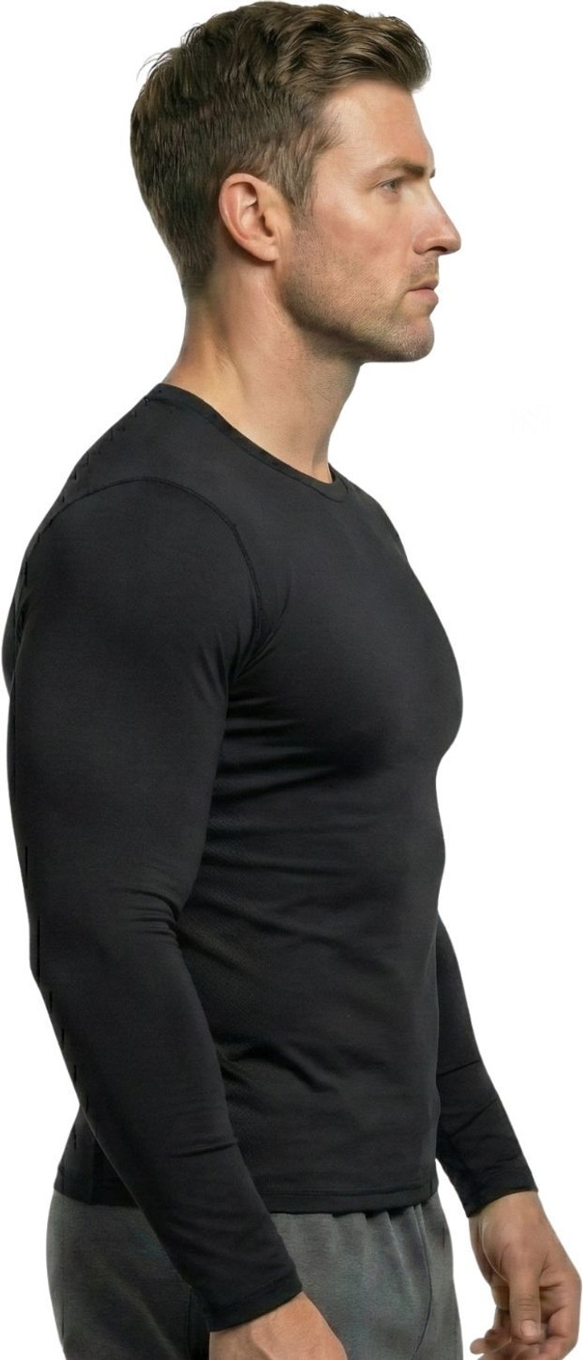 Image of NINQ Solid Men Round Neck Black T-Shirt