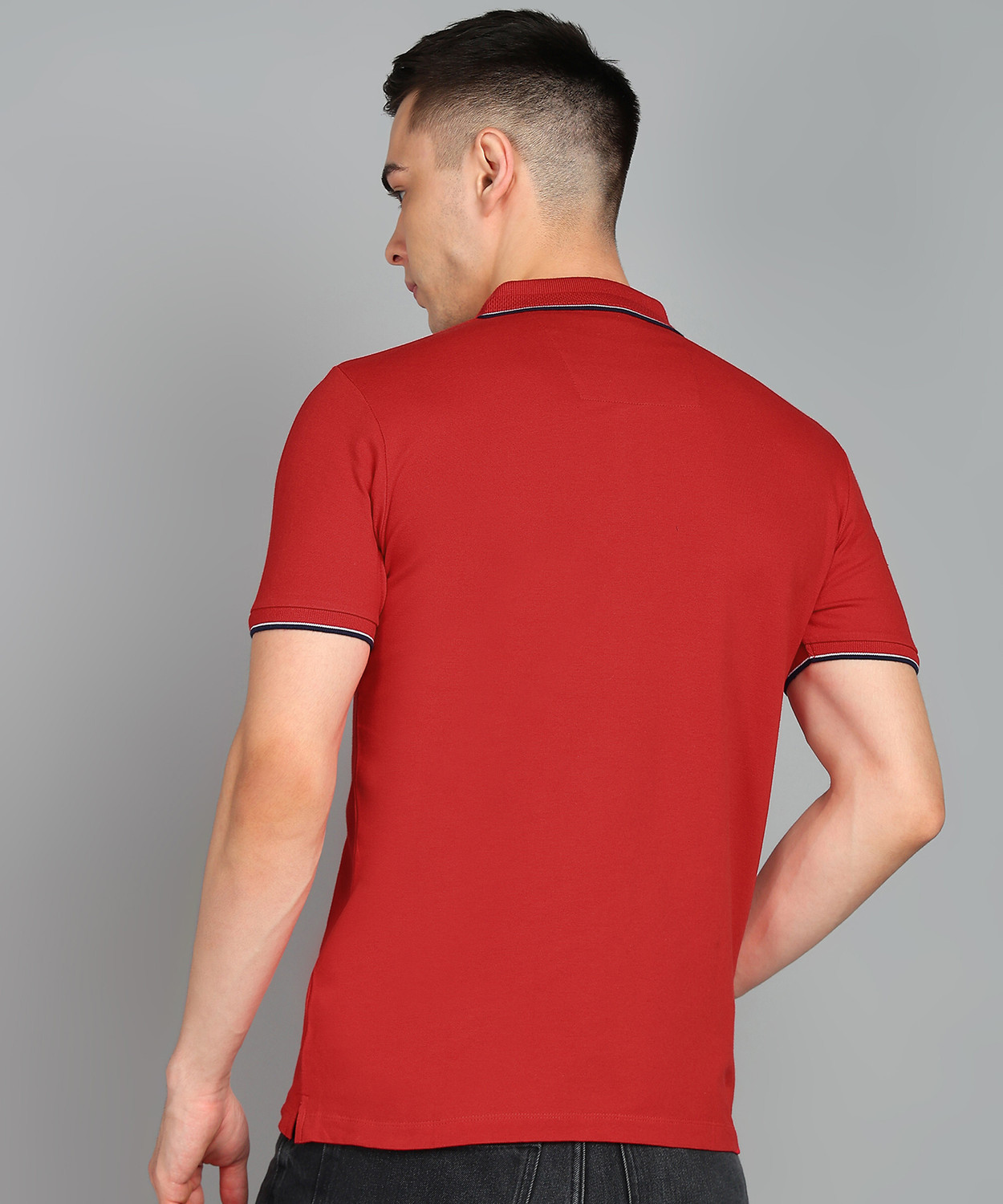 Image of Gaucha Solid Men Polo Neck Red T-Shirt