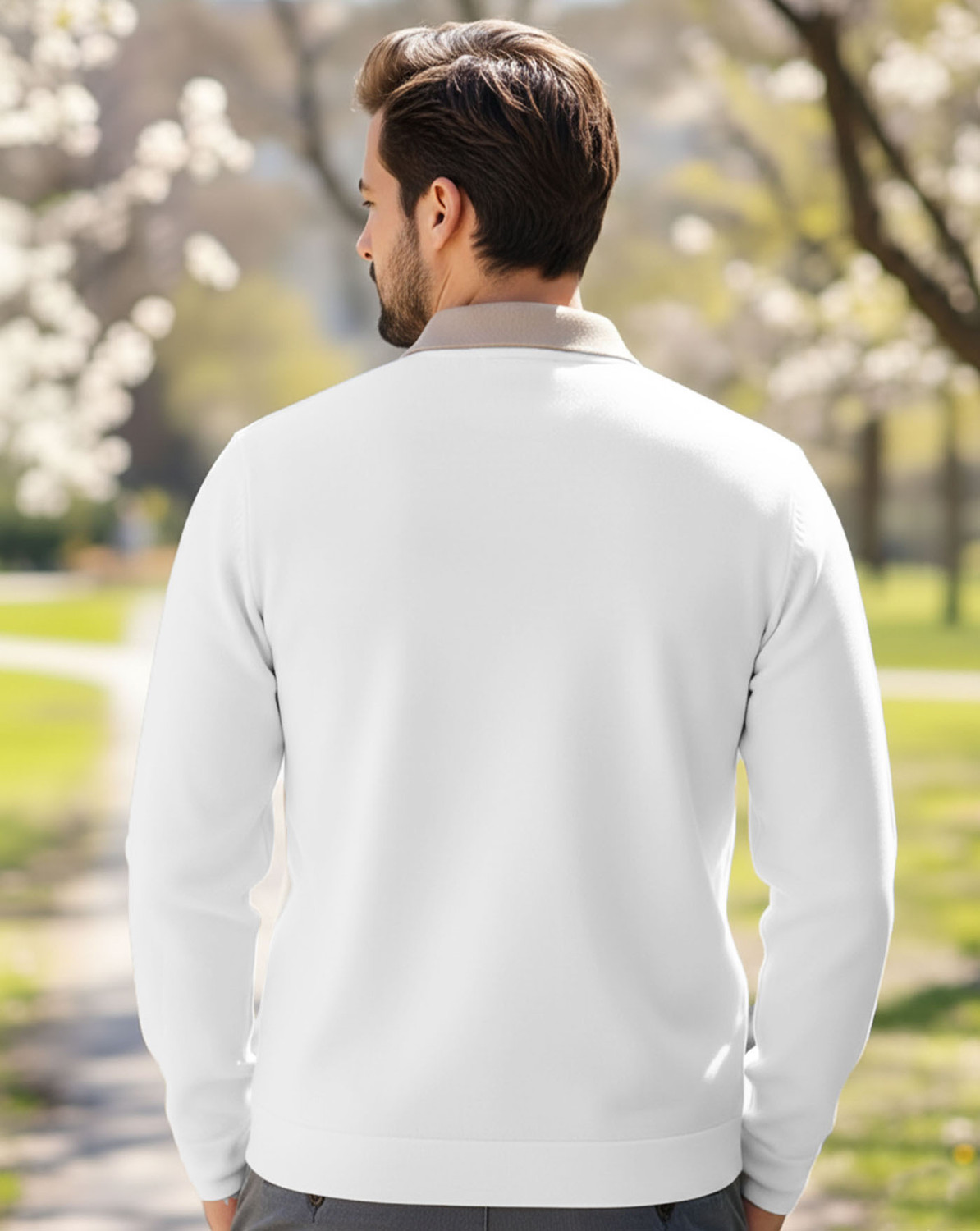 Image of AOOSH Full Sleeve Striped Men Sweatshirt