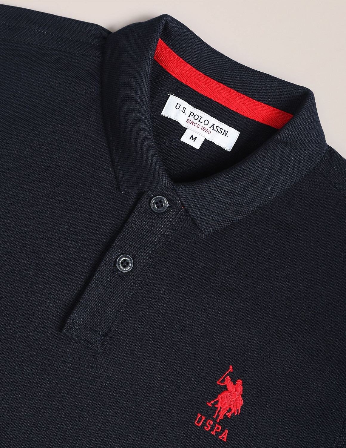 Image of U.S. POLO ASSN. Colorblock Men Polo Neck Blue T-Shirt