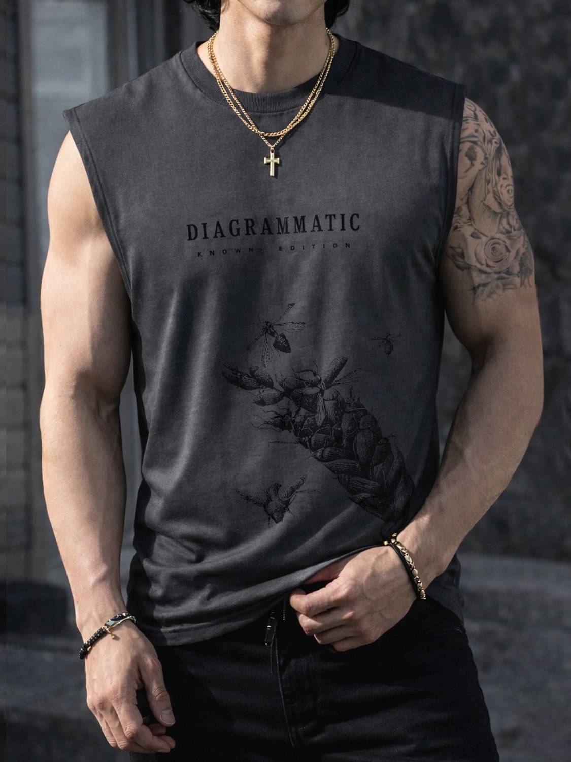 Jump Cuts Men Grey T-Shirt - Image 2