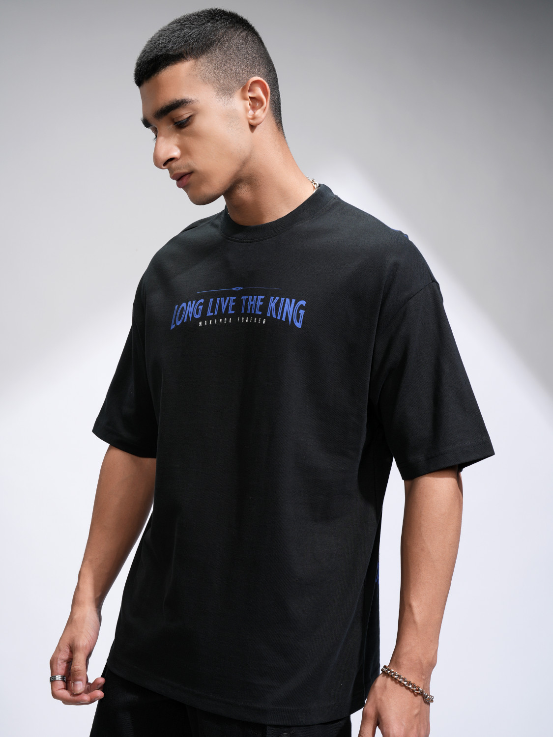 Image of HIGHLANDER Printed Men Round Neck Black T-Shirt