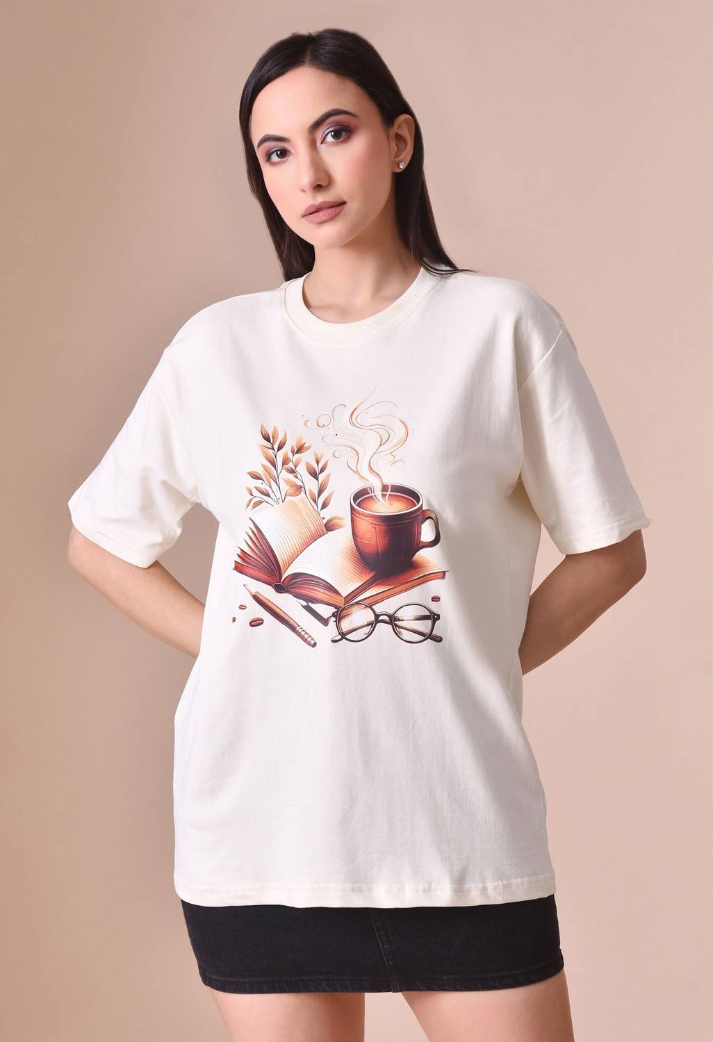 baniya collection Graphic Print Women Round Neck White T-Shirt