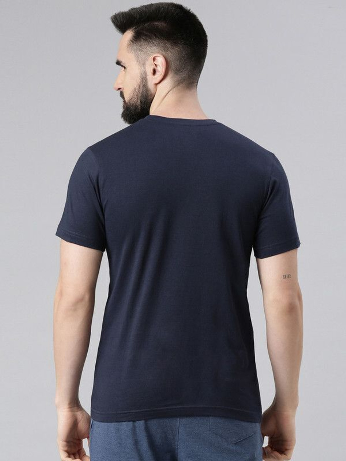 Image of Force NXT Solid Men Round Neck Multicolor T-Shirt