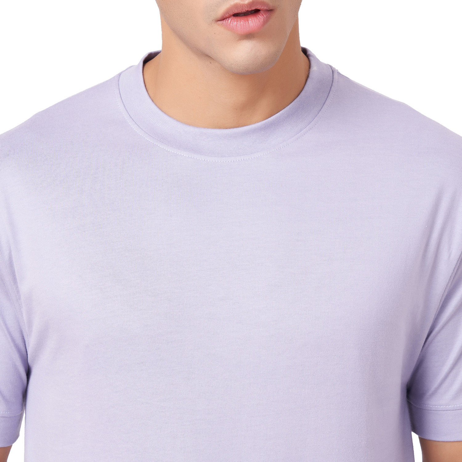 Image of Zulements Solid Men Round Neck Purple T-Shirt