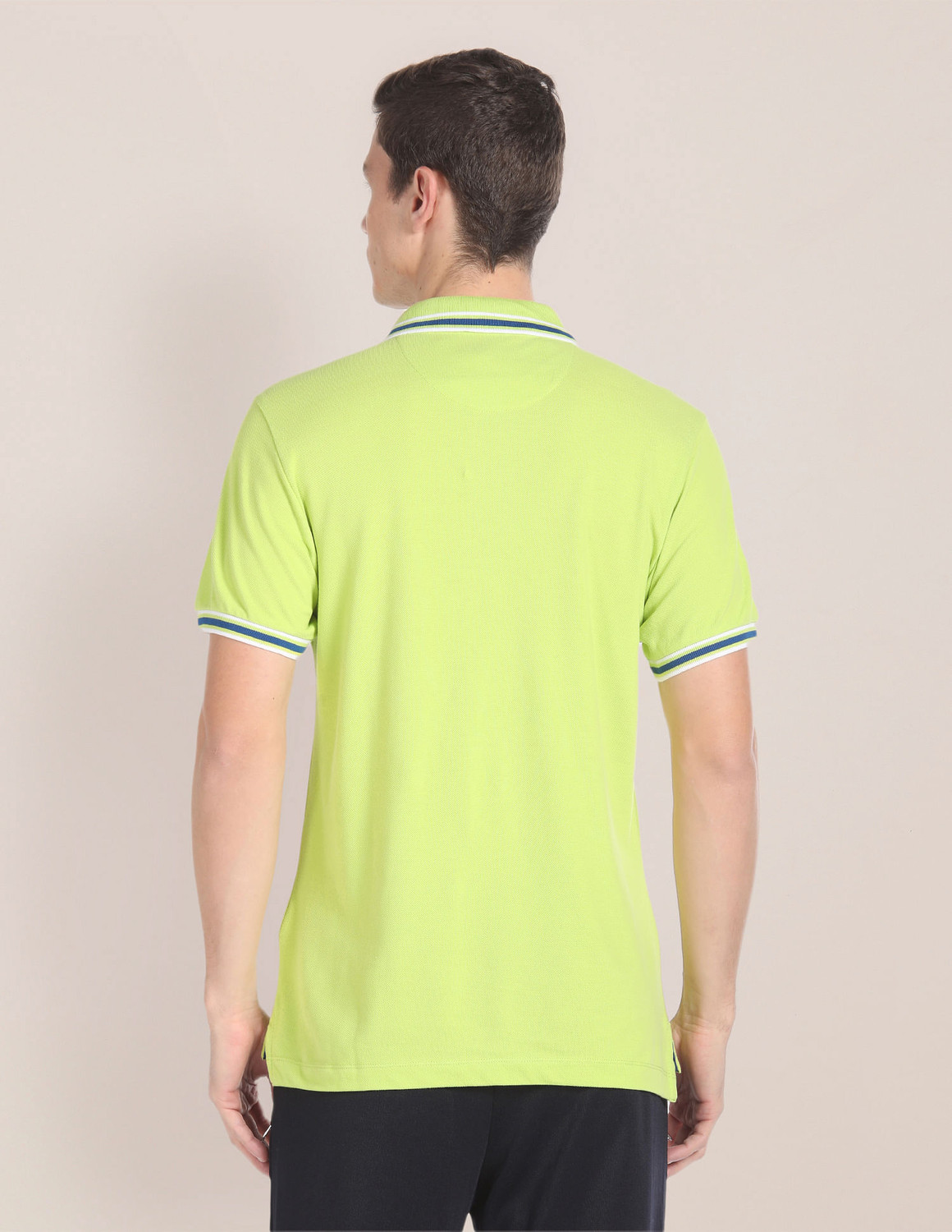 Image of U.S. POLO ASSN. Solid Men Polo Neck Green T-Shirt