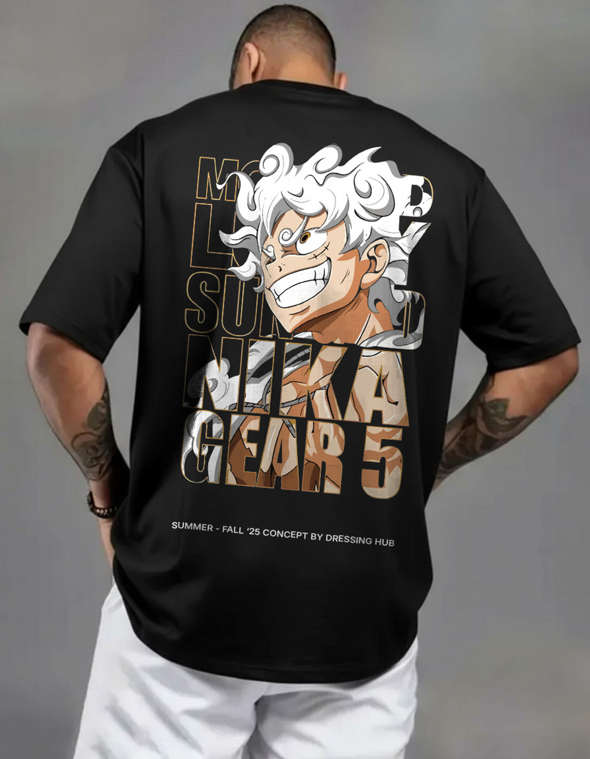 Image of DRESSING HUB Graphic Print Men Round Neck Black T-Shirt