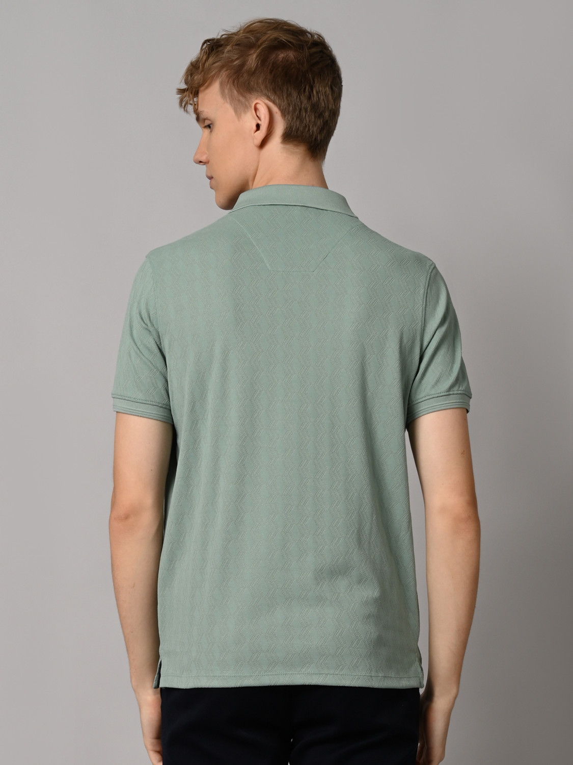 Image of KILLER Self Design Men Polo Neck Light Green T-Shirt
