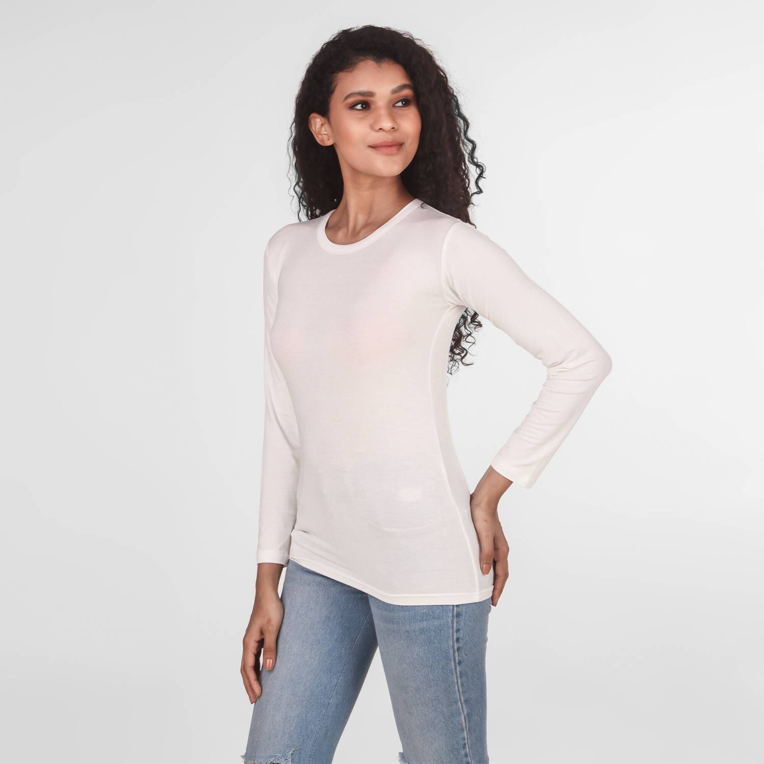 69 FASHION STREET Solid Women Round Neck White T-Shirt