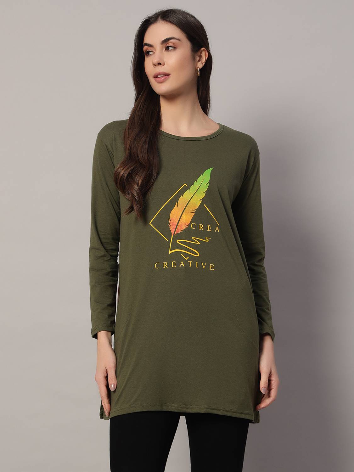 ADIROX Printed Women Round Neck Multicolor T-Shirt