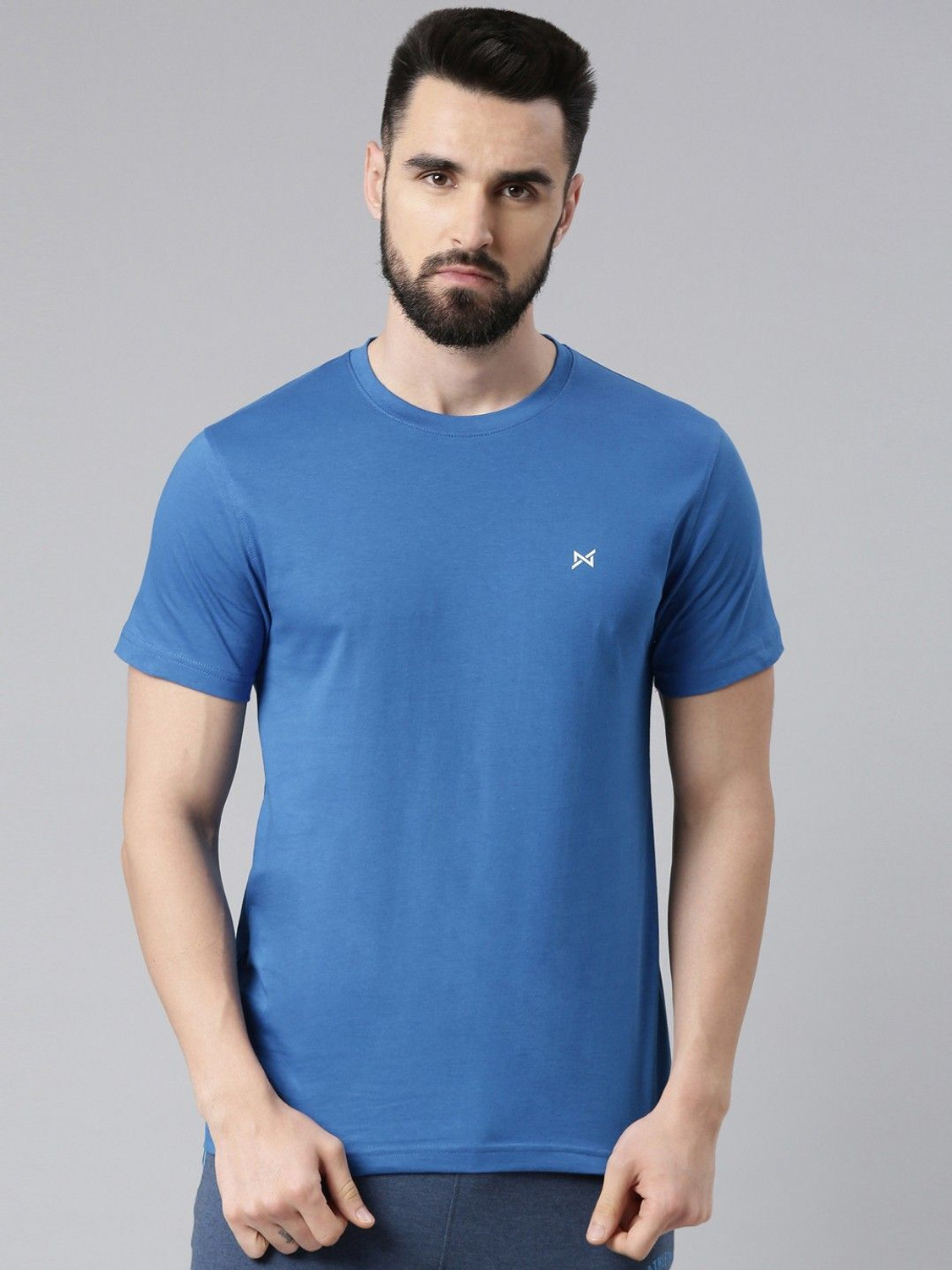 Image of Force NXT Solid Men Round Neck Multicolor T-Shirt