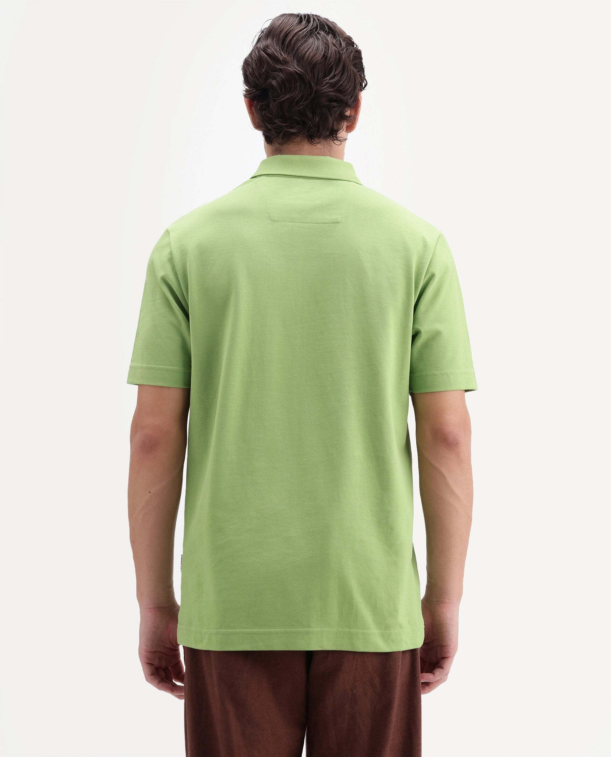 Image of RARE RABBIT Solid Men Polo Neck Green T-Shirt