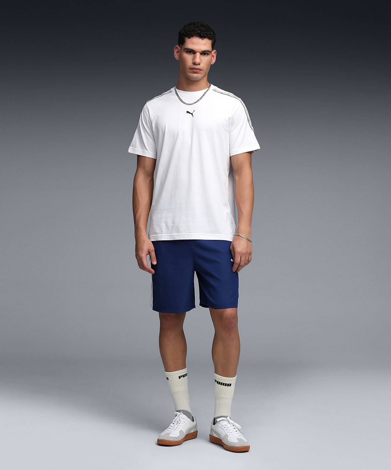 Image of PUMA Solid Men Crew Neck White T-Shirt