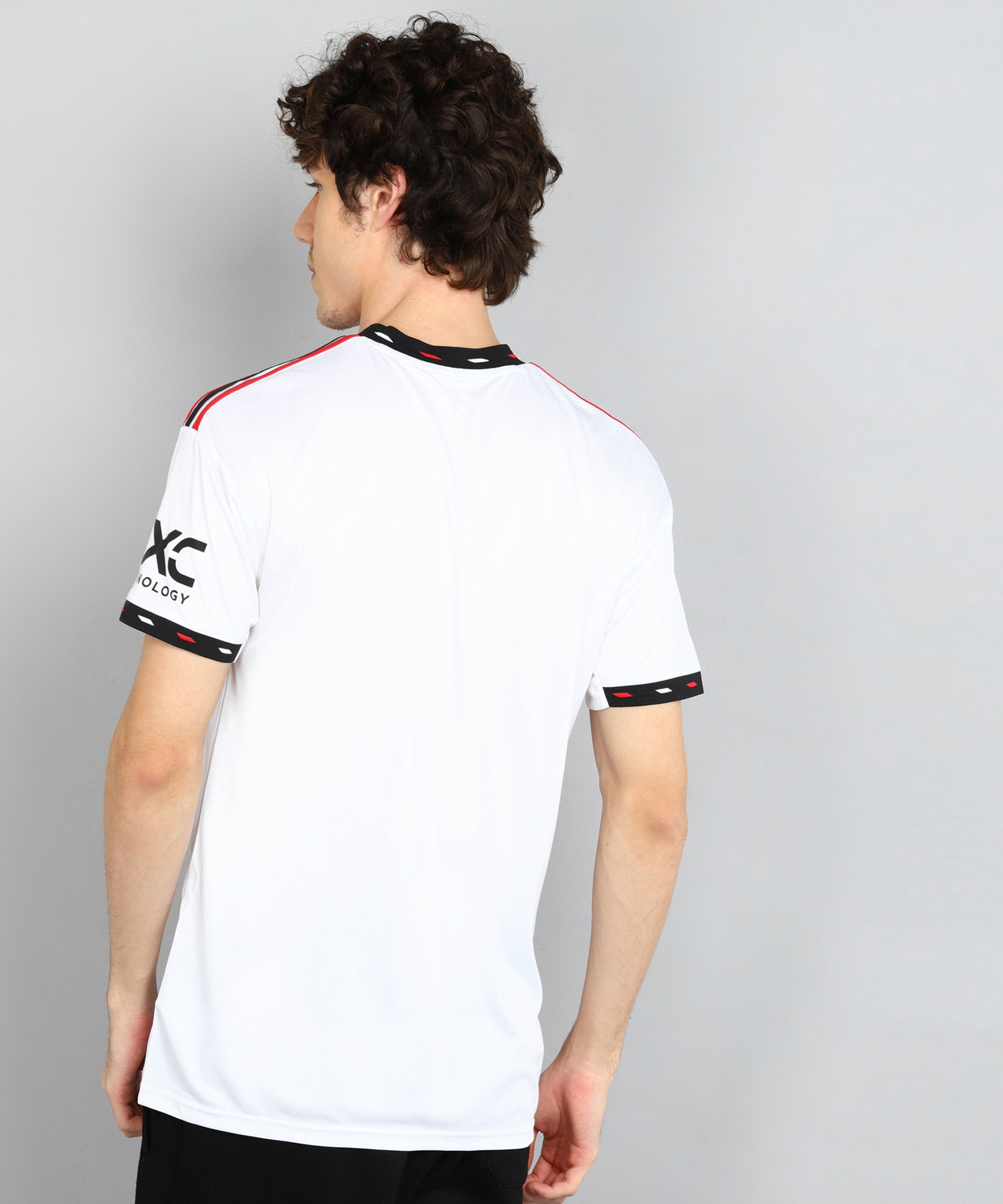 Image of ADIDAS Printed Men V Neck White T-Shirt