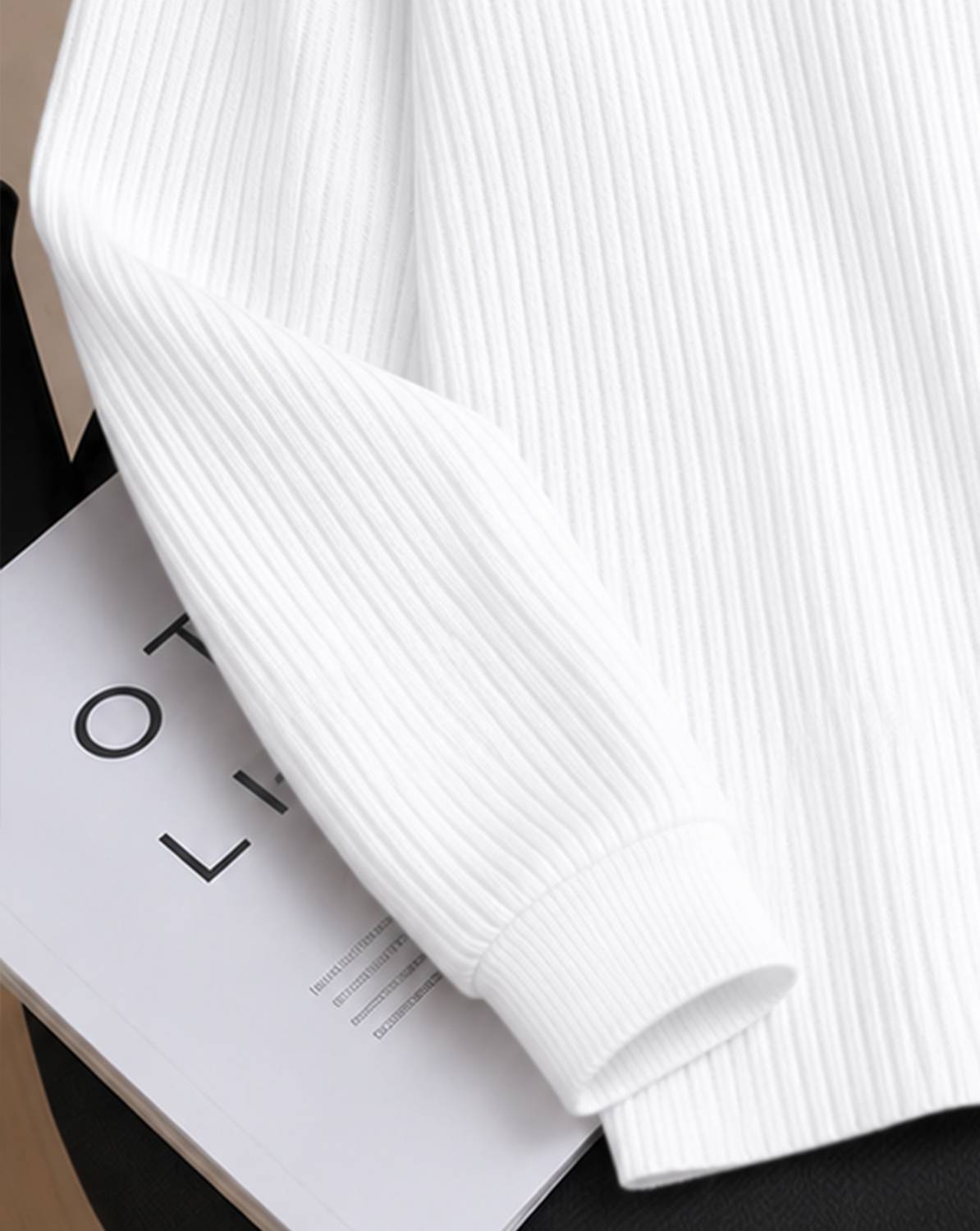 Flipkart SmartBuy Men Zip Neck White T-Shirt - Image 4