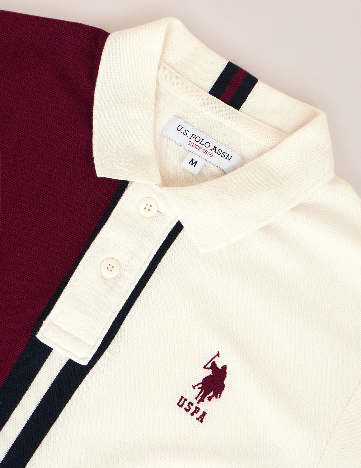 Image of U.S. POLO ASSN. Colorblock Men Polo Neck Red T-Shirt