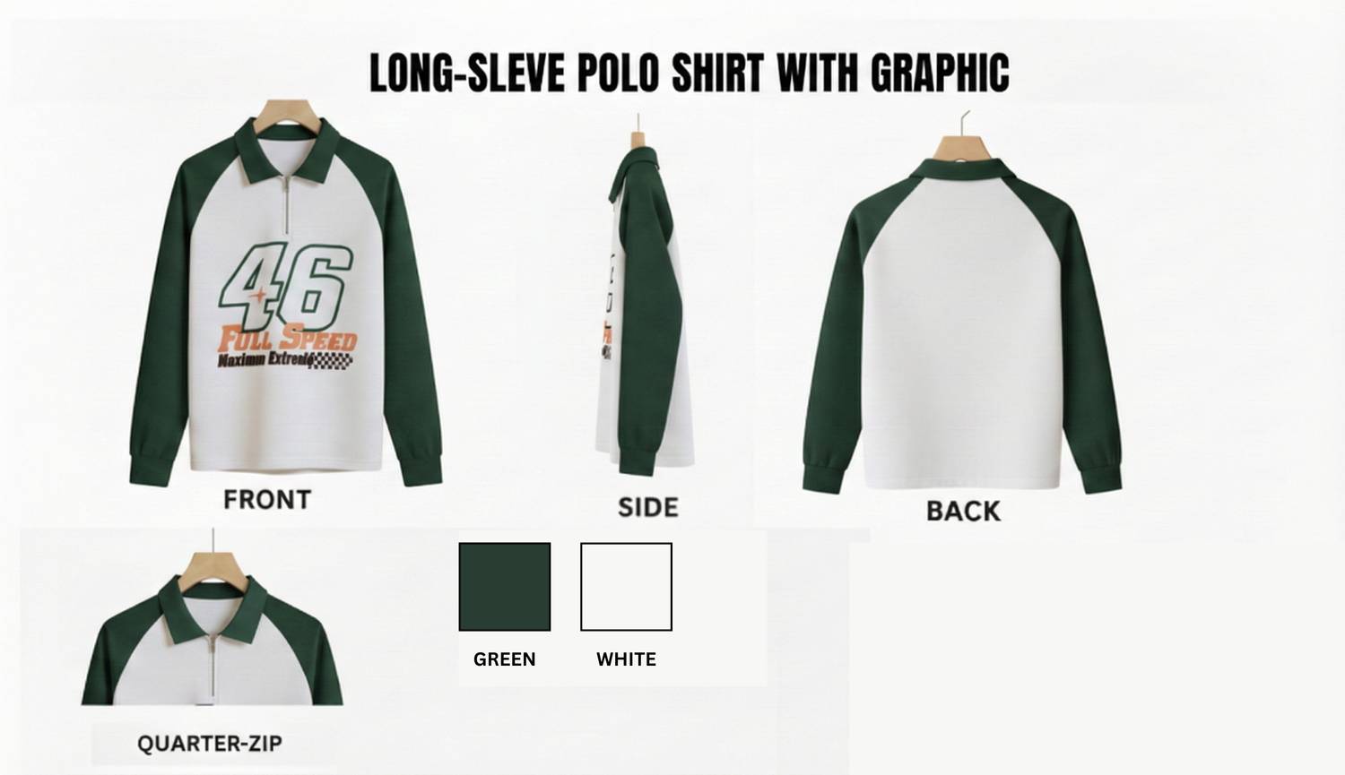 Try Men Zip Neck Green T-Shirt - Image 4