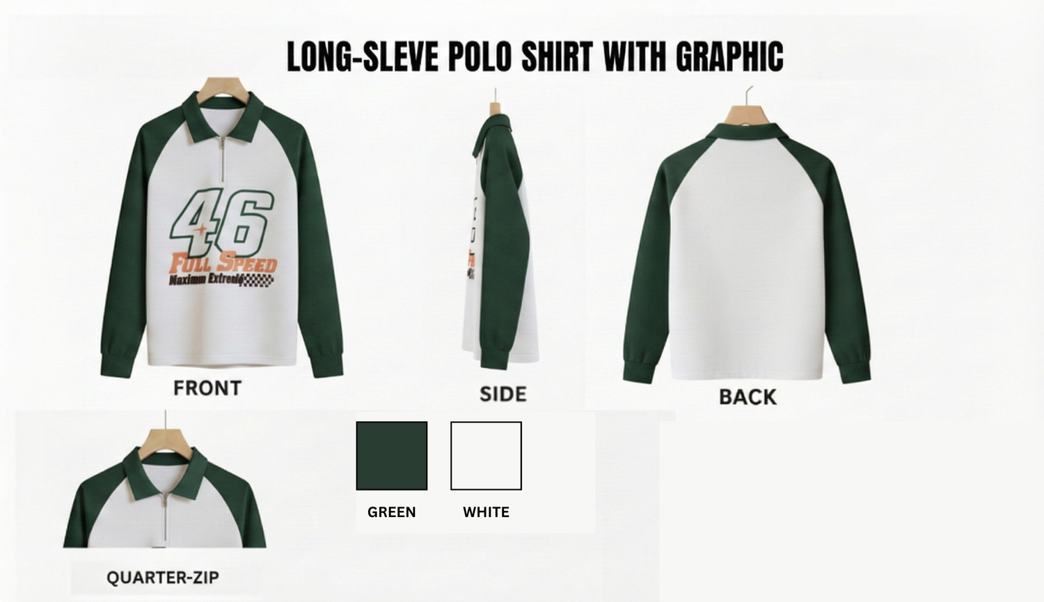 Image of Try This Printed Men Zip Neck Orange, Green, White T-Shirt