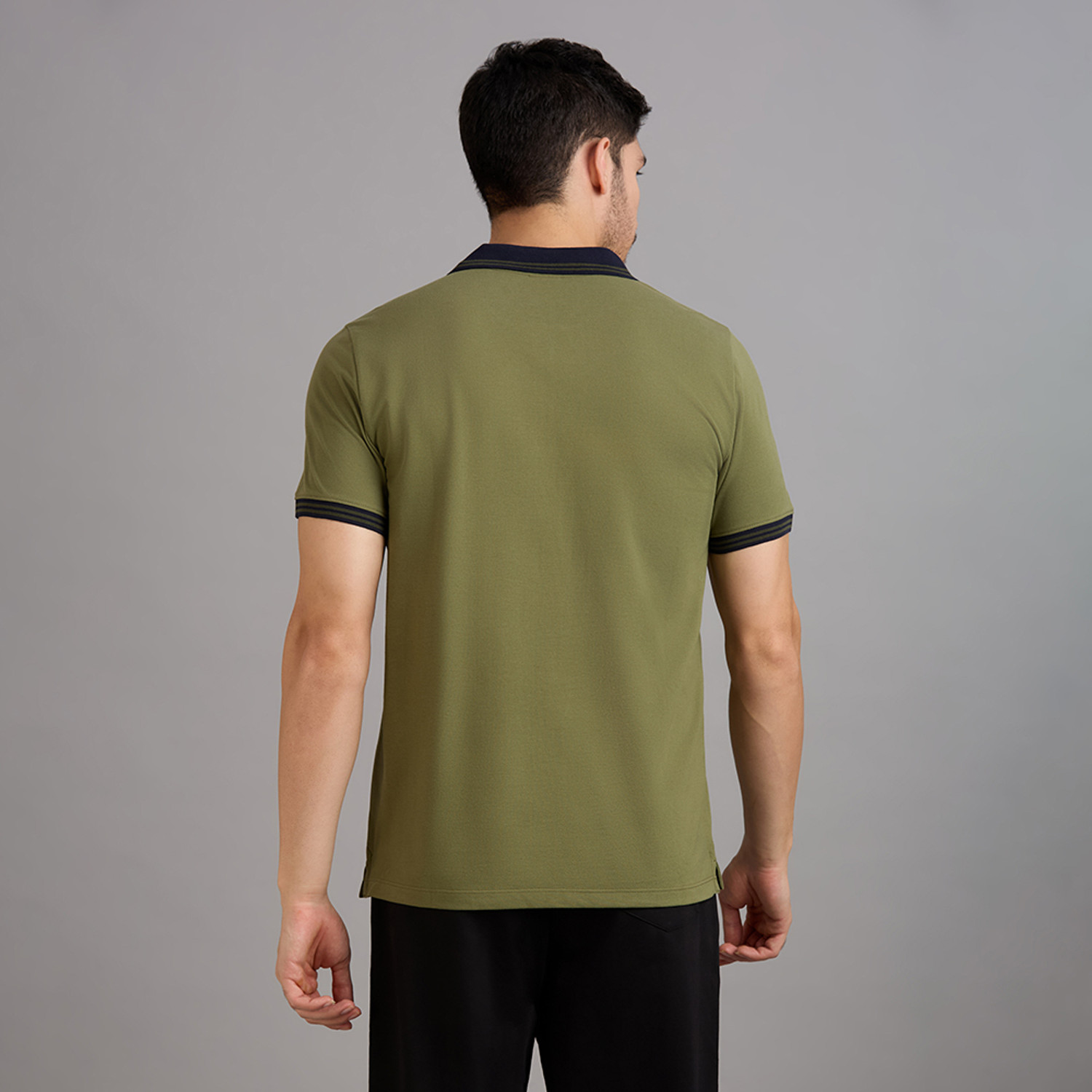 Image of Skechers Solid Men Polo Neck Green T-Shirt