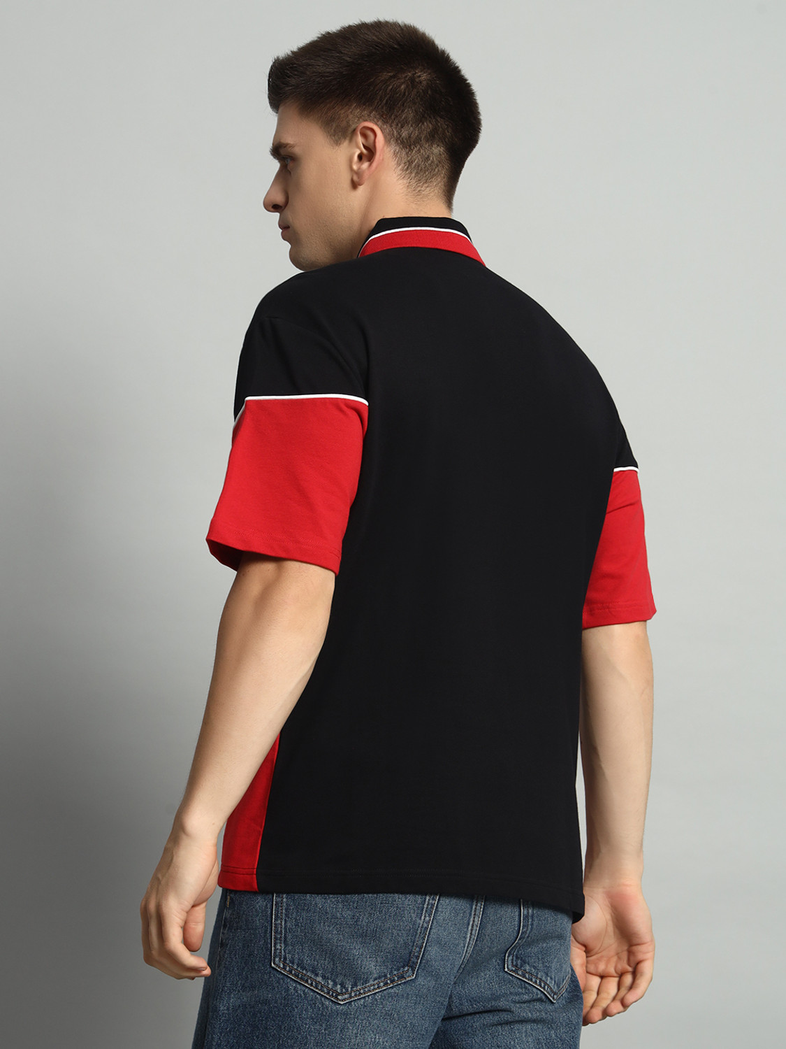 Image of METRONAUT Cartoon Men Polo Neck Navy Blue, White T-Shirt