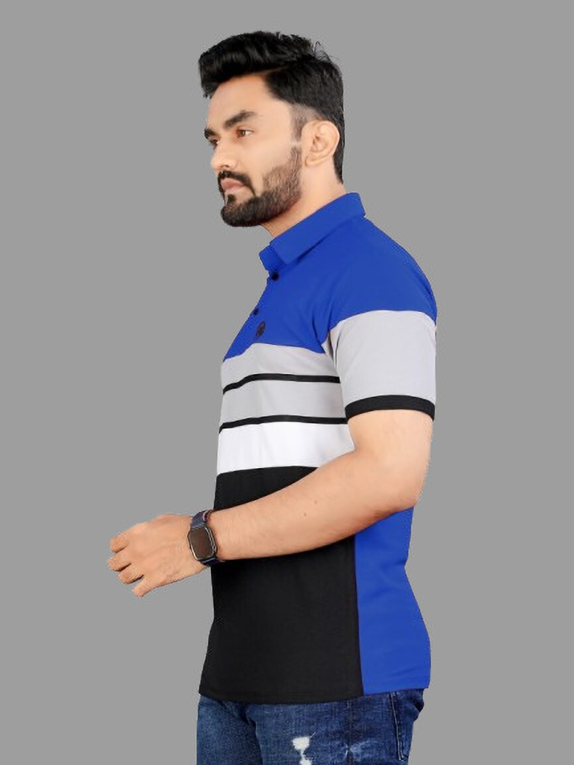 Image of rggarment Striped Men Multicolor T-Shirt