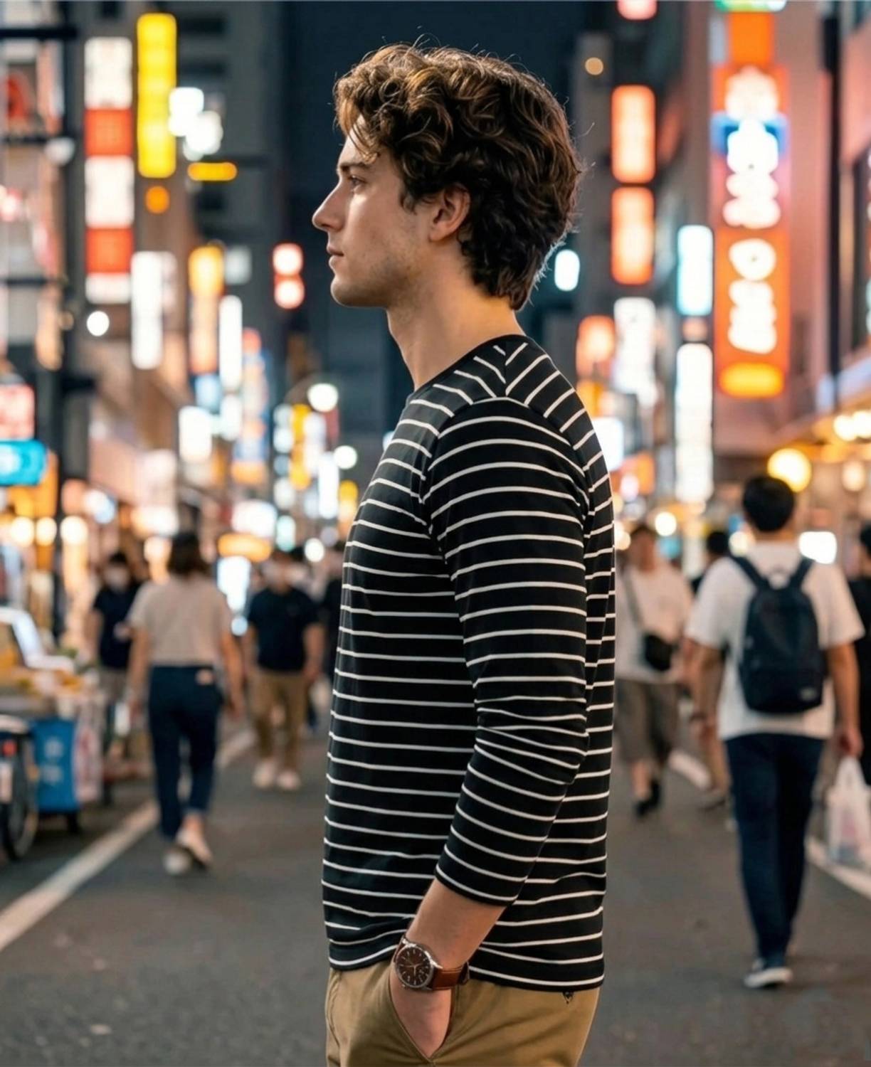 HouseOfCommon Men Black Striped T-Shirt - Image 3